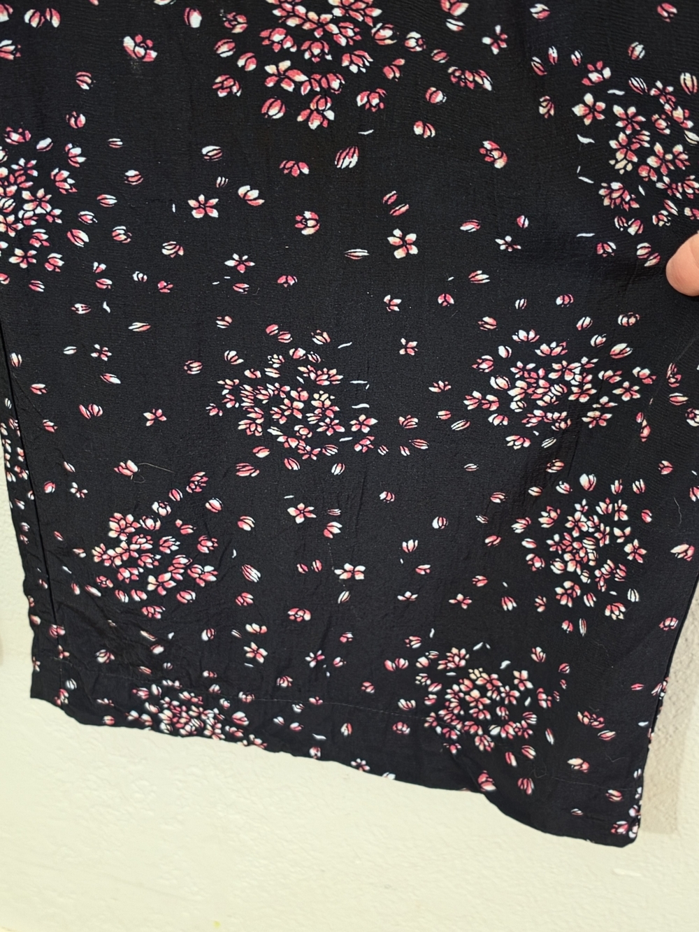 LOFT Black Floral Jumpsuit Sleeveless Wide Leg V-Neck Womens Medium - Picture 7 of 13